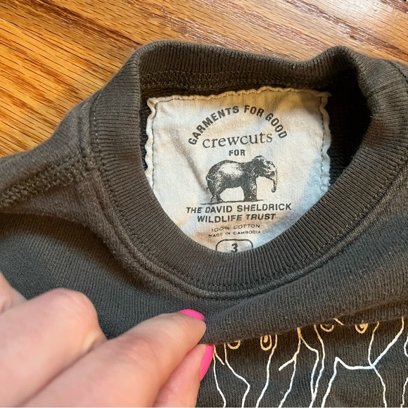Crewcuts save more elephants sweatshirt size 3 - Picture 3 of 3